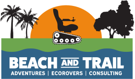Ecorovers logo with palm trees and sunset